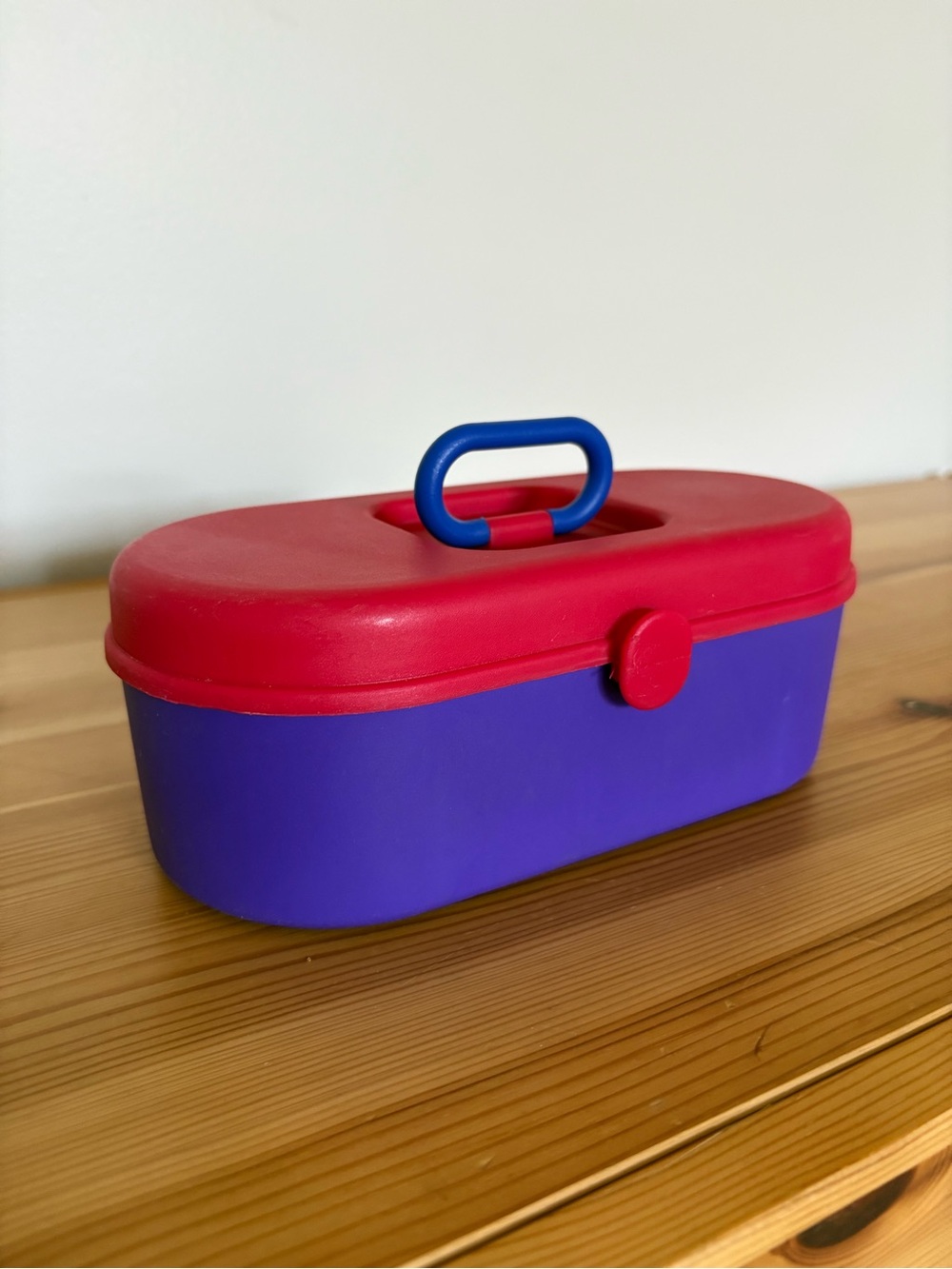 Vintage Small Mini Makeup Cosmetic Jewelry Case Caboodle-Style Pink Purple